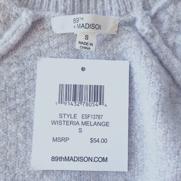 NEW 89th & Madison Lilac Cable Knit Mock Neck Sweater Small - Picture 7 of 8